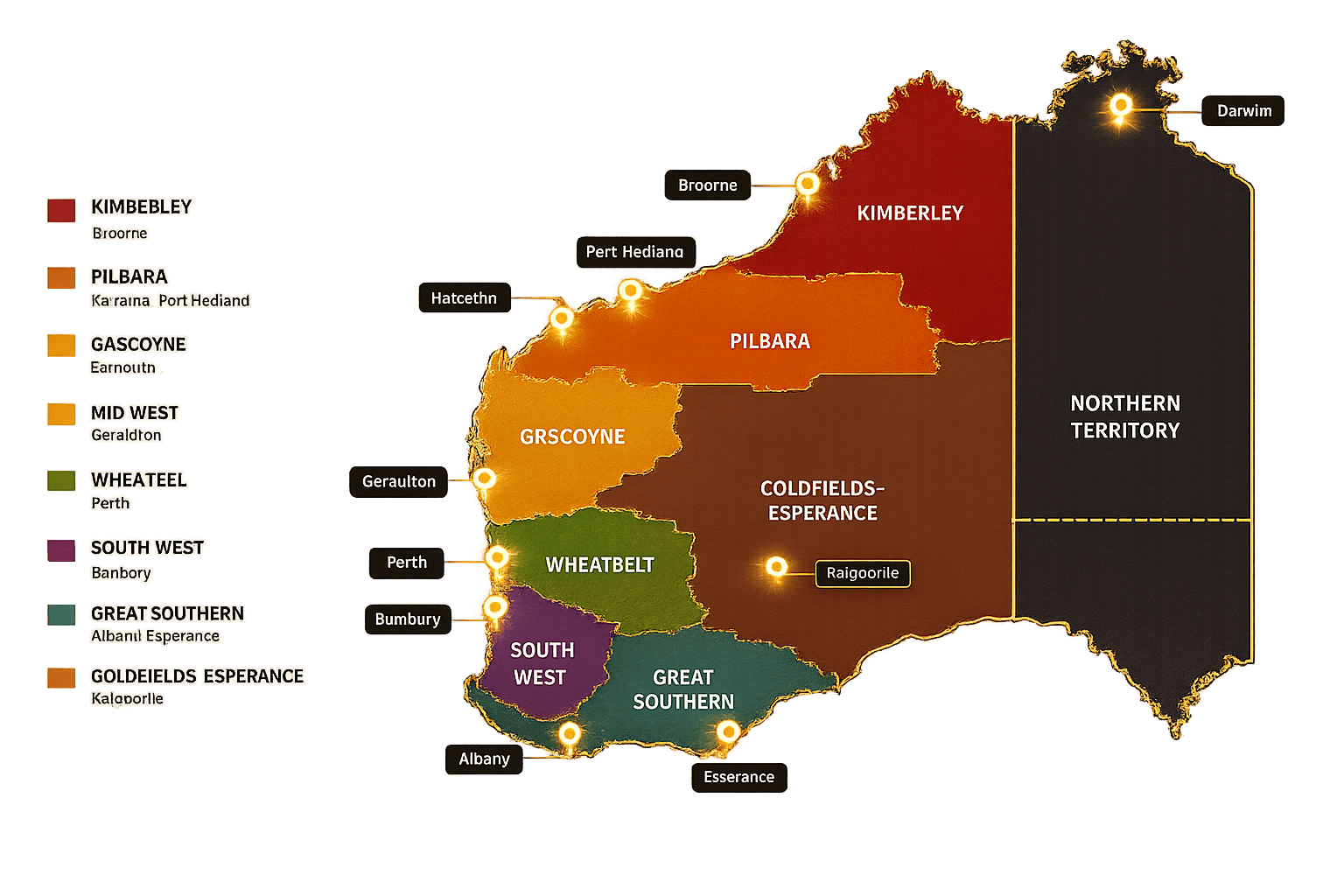 WA and NT Service Areas